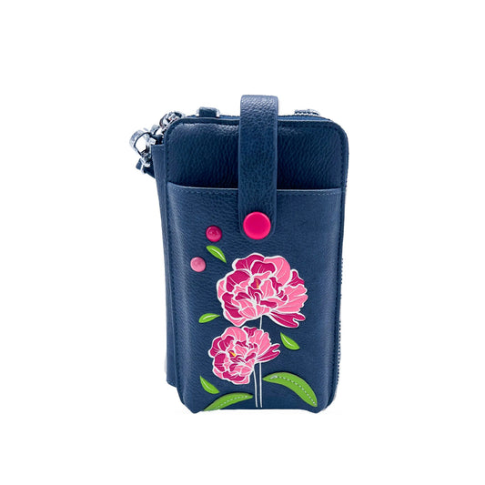Peony Smartphone Pouch - Blue