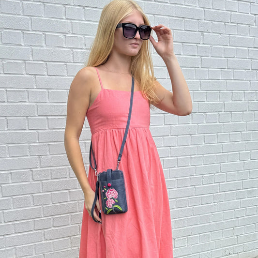 Peony Smartphone Pouch - Blue