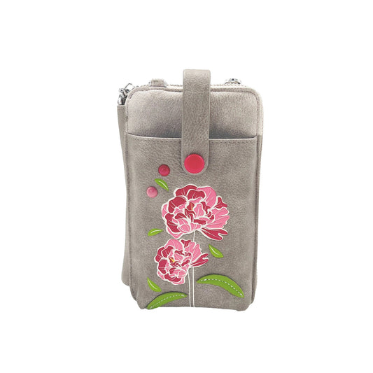 Peony Smartphone Pouch - Grey