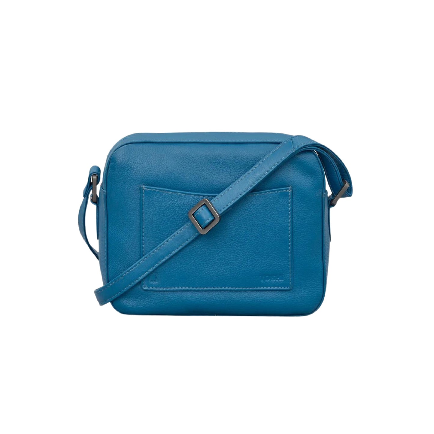 Peacock Plume Belmont Leather Crossbody Bag - Blue