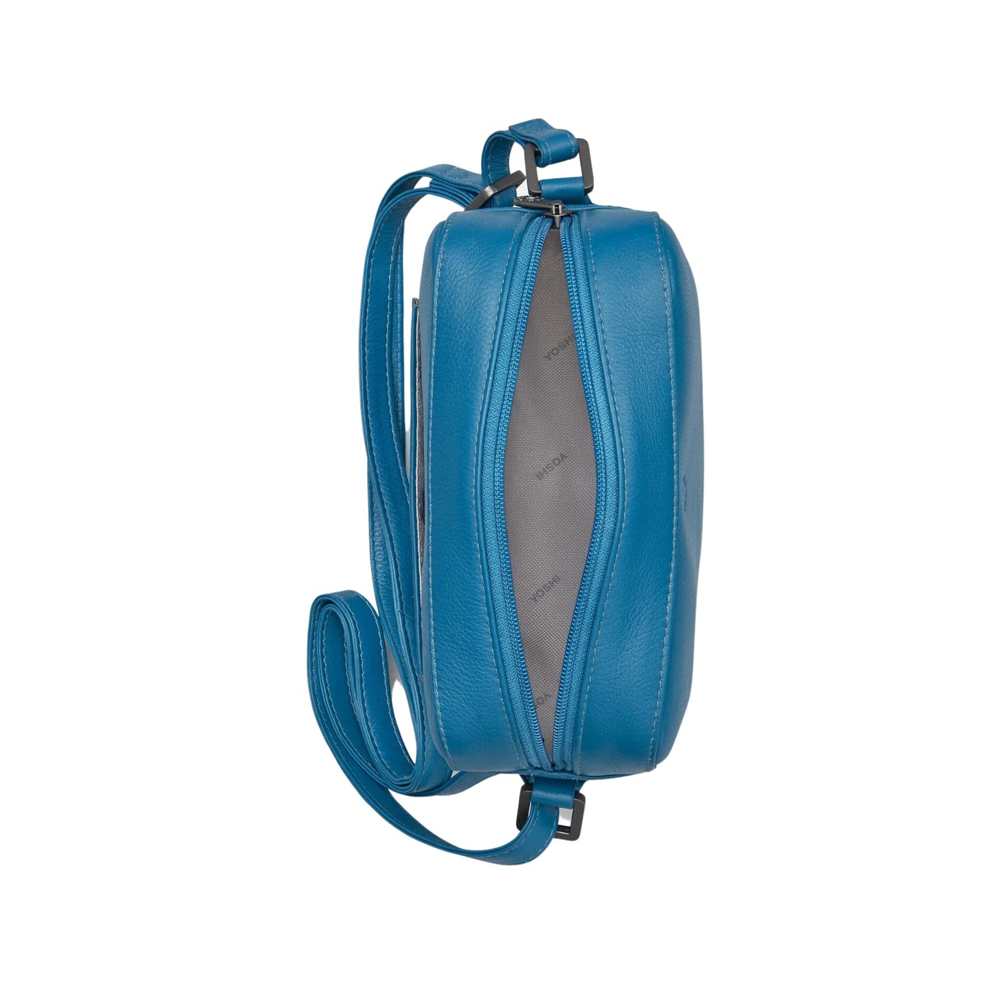 Peacock Plume Belmont Leather Crossbody Bag - Blue