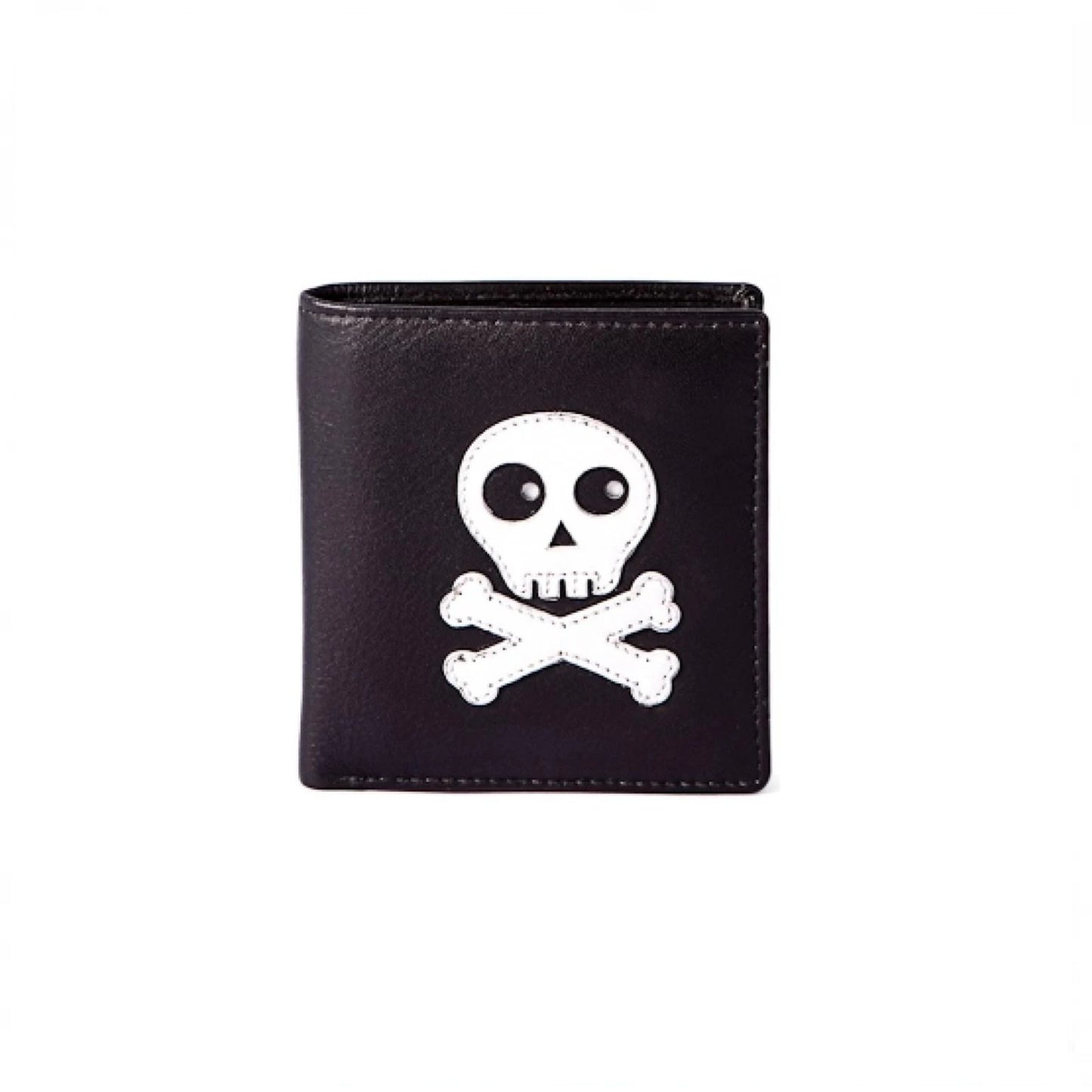 Pinky Skull Leather Wallet  - Black