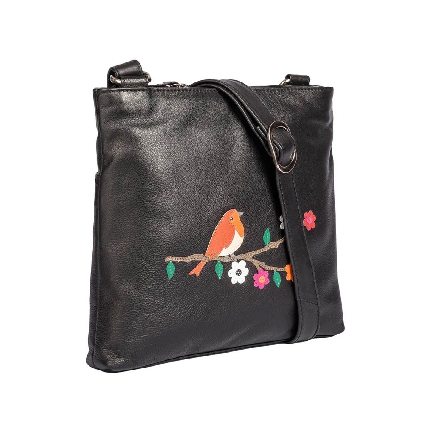 Robin Cross Body Leather Bag - Black