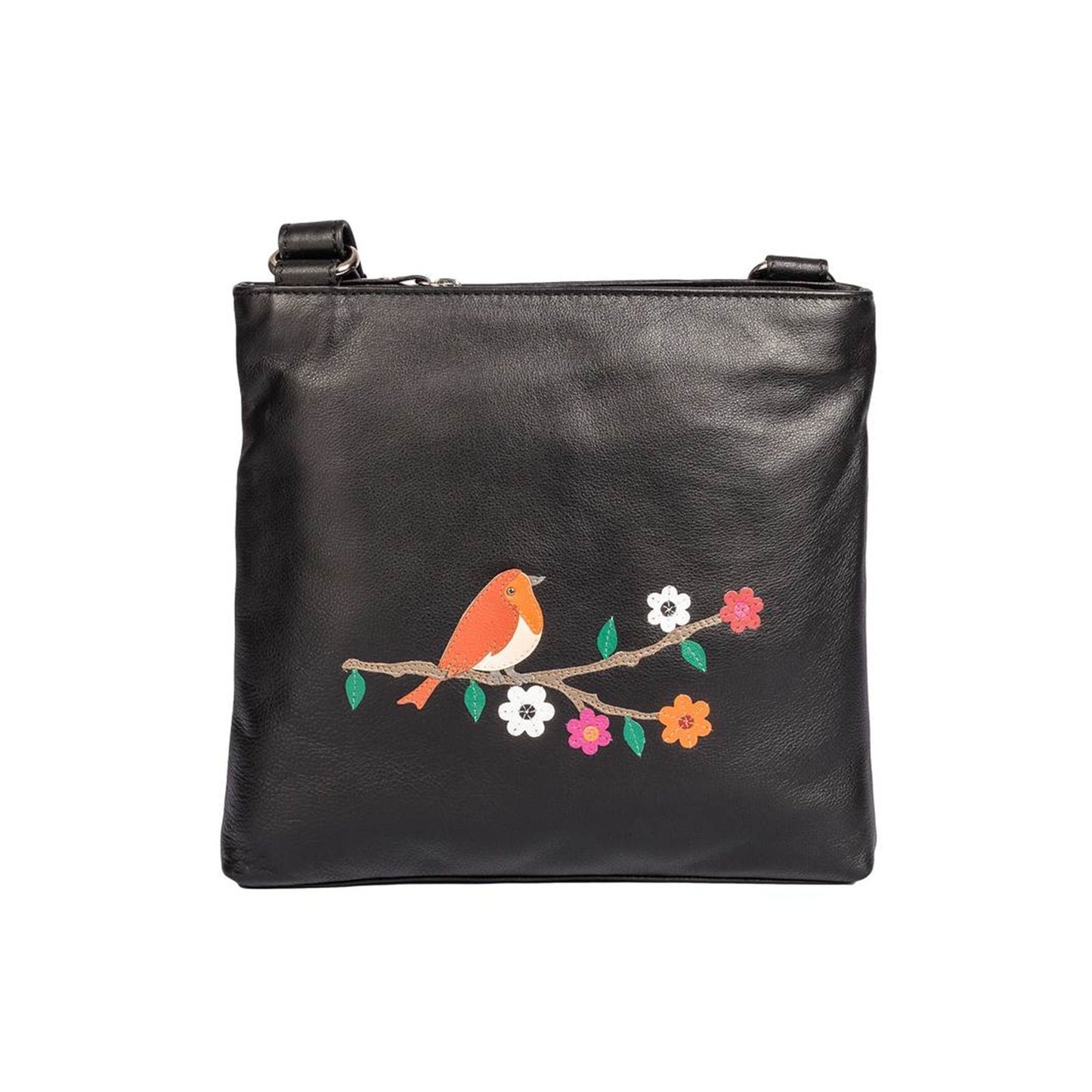 Robin Cross Body Leather Bag - Black