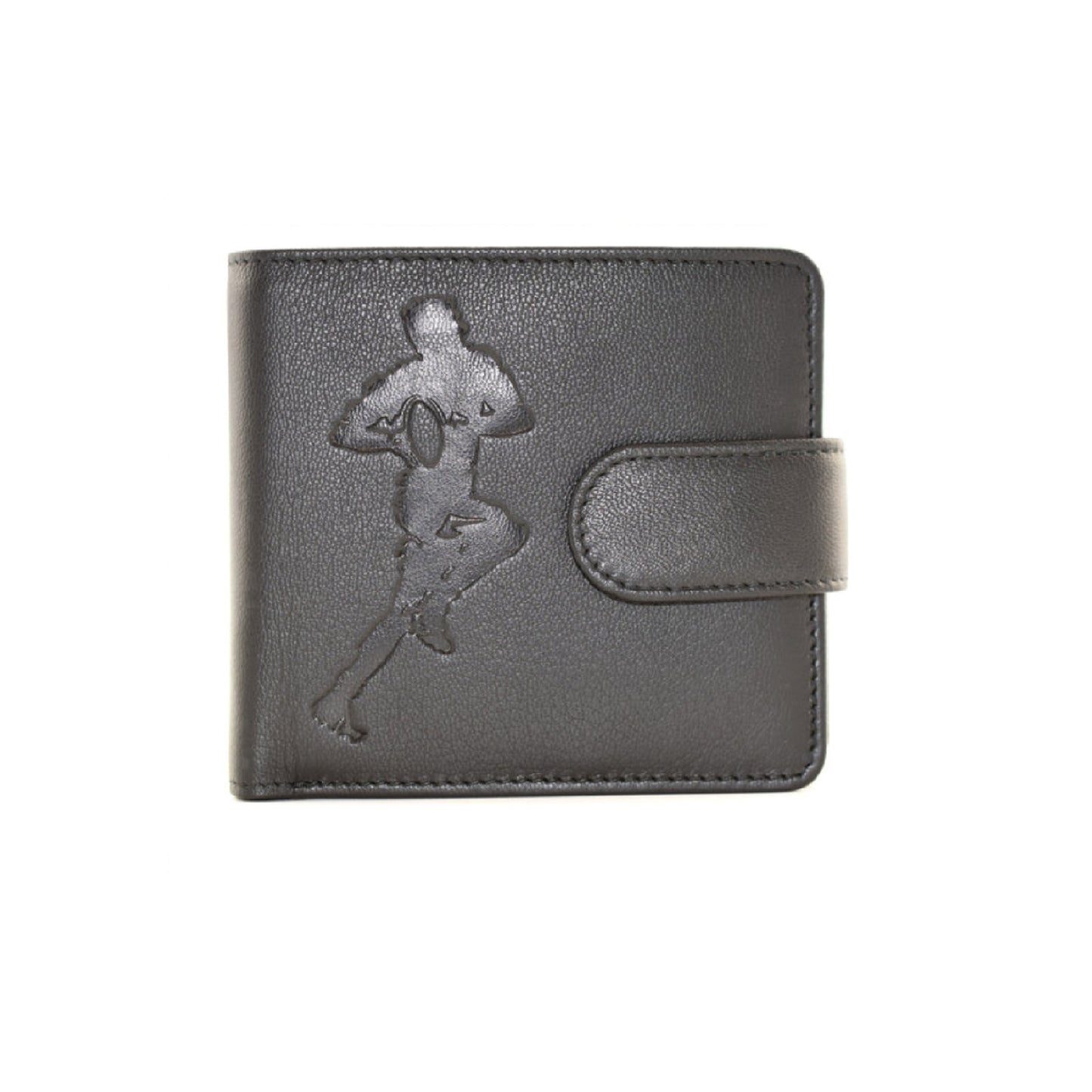 Mala Men's Black Leather Wallet Rugby NZ