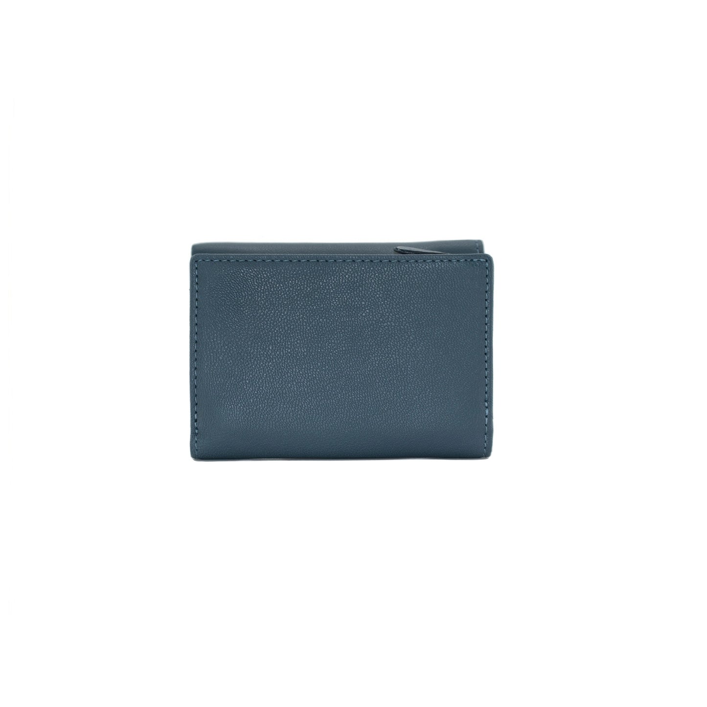 Sakura Small Tri-Fold Leather Purse - Navy