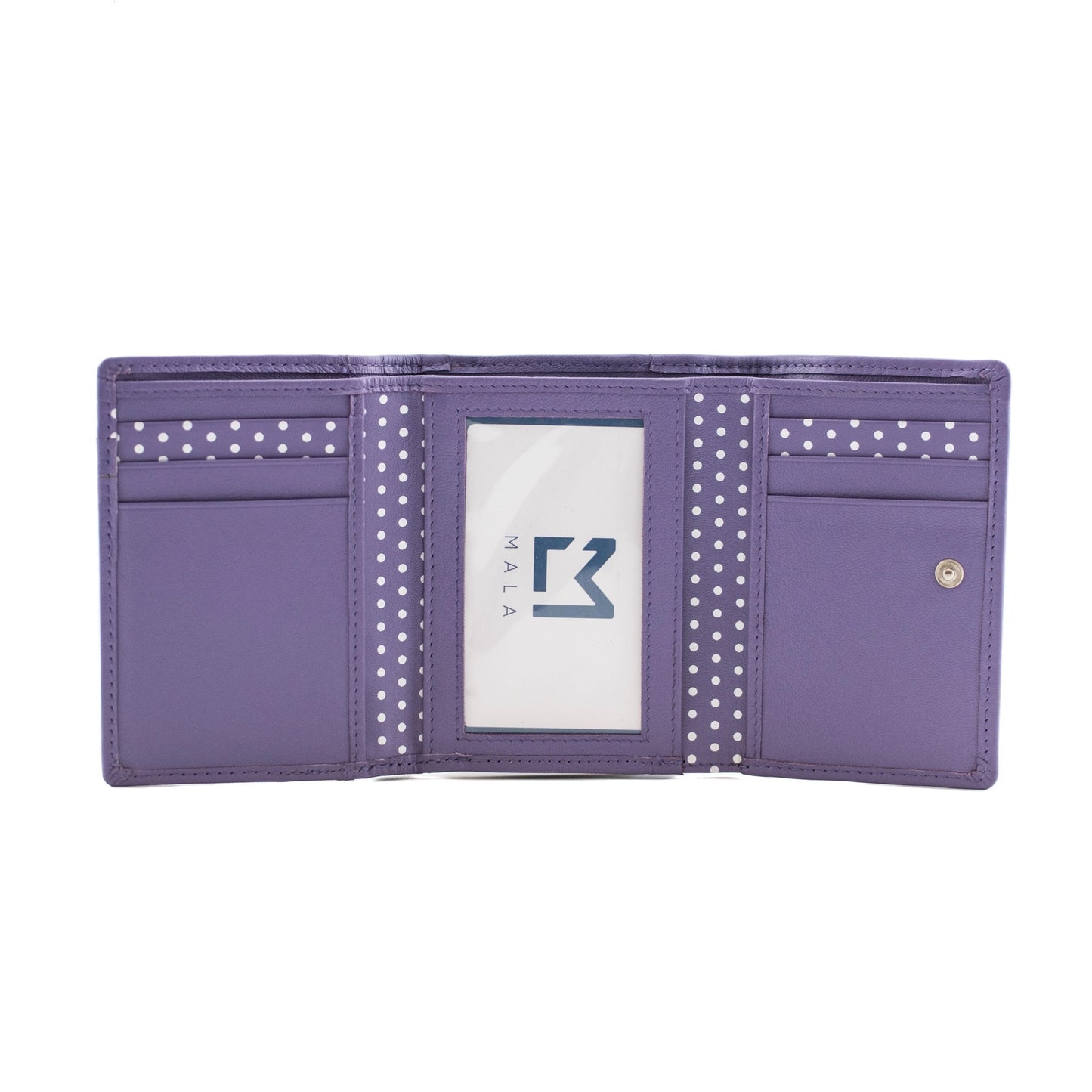 Sakura Small Tri-Fold Leather Purse - Purple