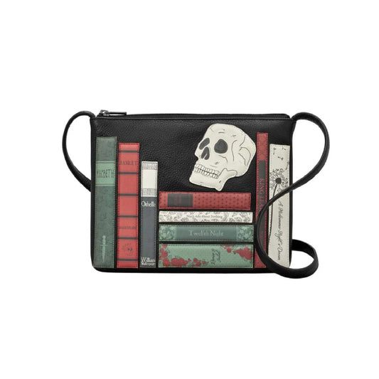 Shakespeare Bookworm Leather Crossbody Bag - Black