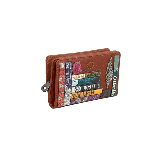 Shakespeare Bookworm Oxford Leather Purse - Brown