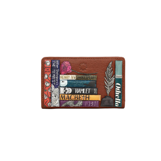 Shakespeare Bookworm Oxford Leather Purse - Brown