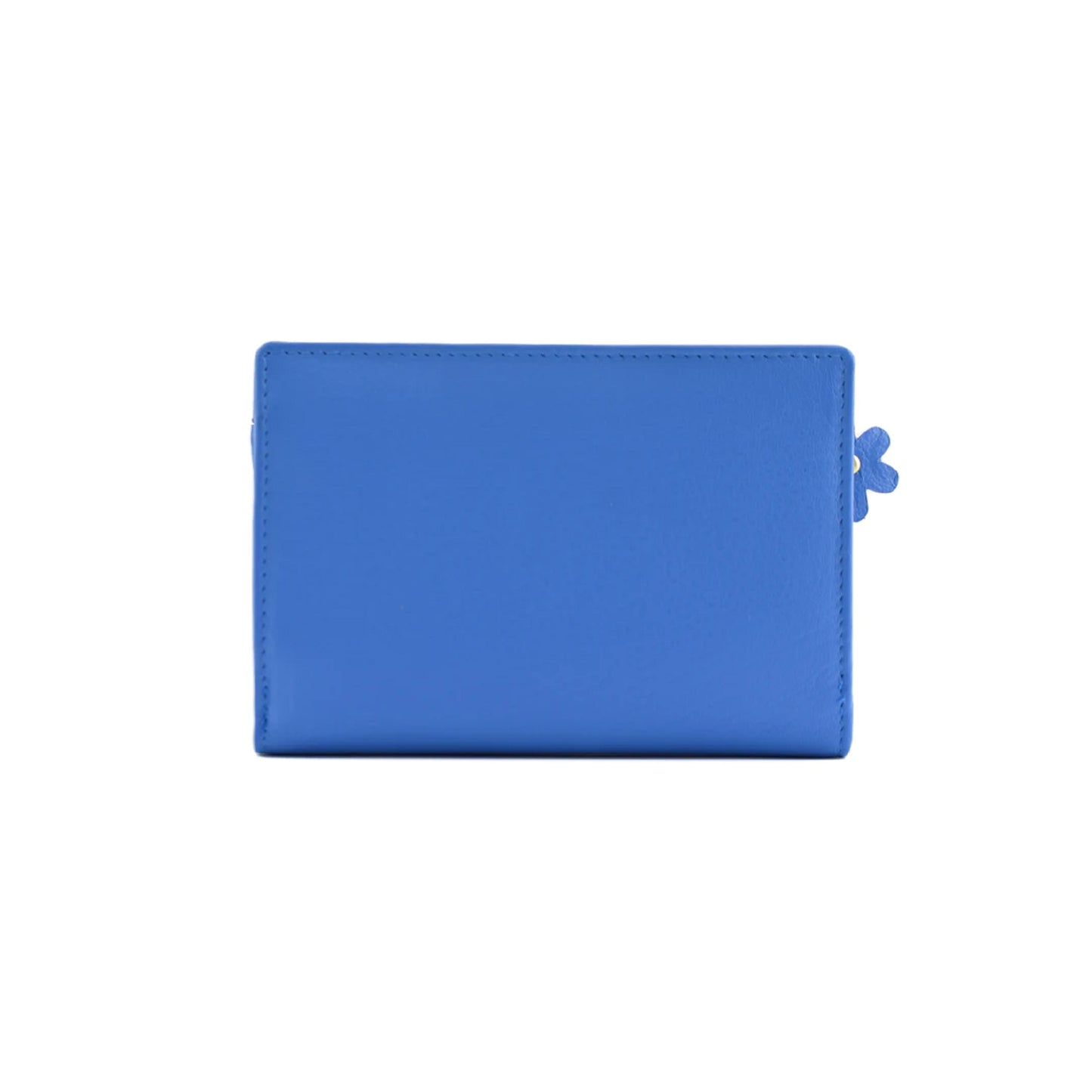 Shiloh Large Tri Fold Leather Purse - Blue