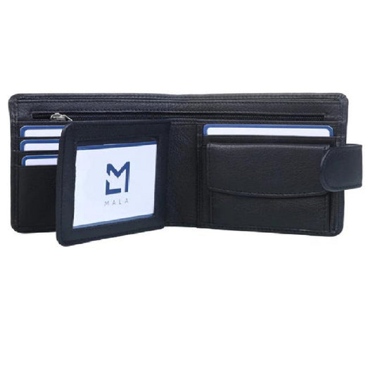 Men's Black Leather Wallet with Tab - Fishing