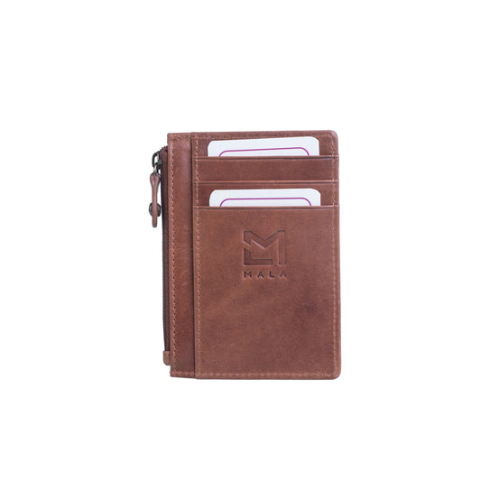 Steed Leather Card & Coin Purse - Brown