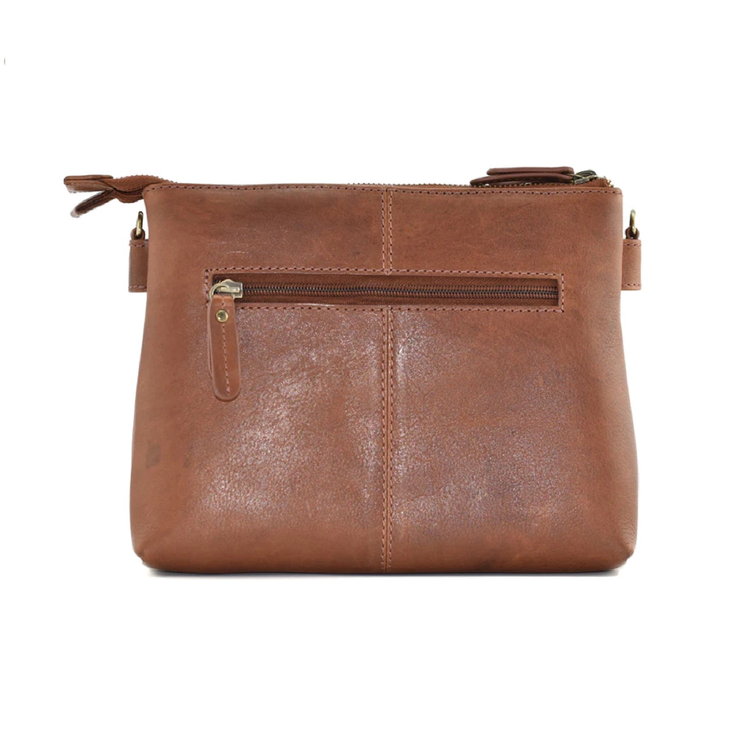 Steed Double Pocket Leather Bag - Tan