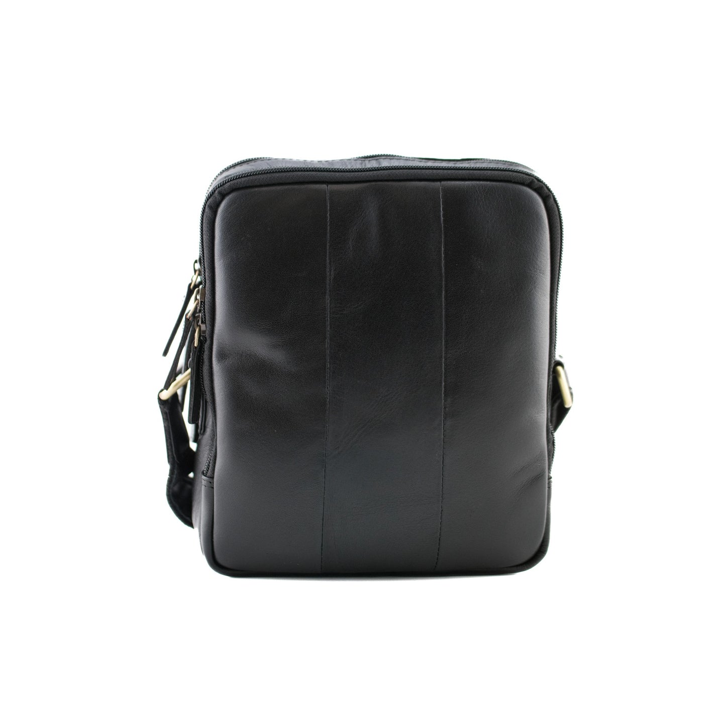 Toro 3 Zip Messenger Leather Bag - Black