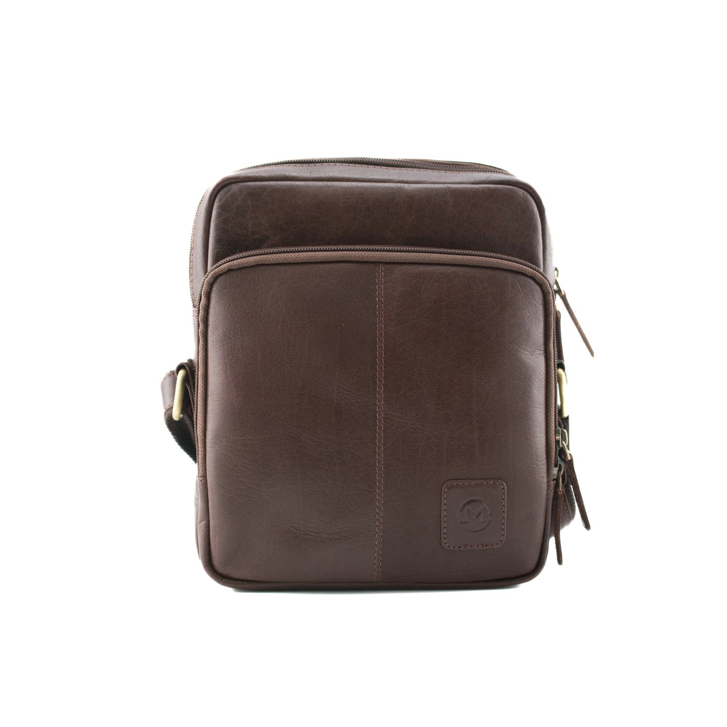 Toro 3 Zip Messenger Leather Bag - Brown