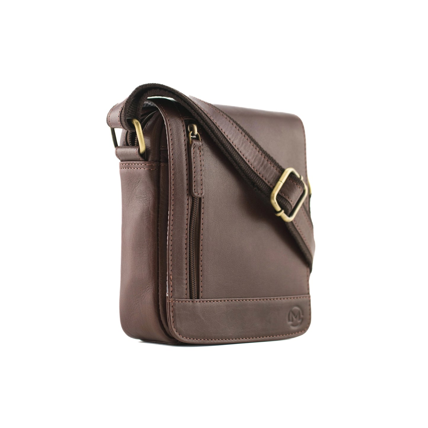 Toro Compact Flap Messenger Leather Bag - Brown