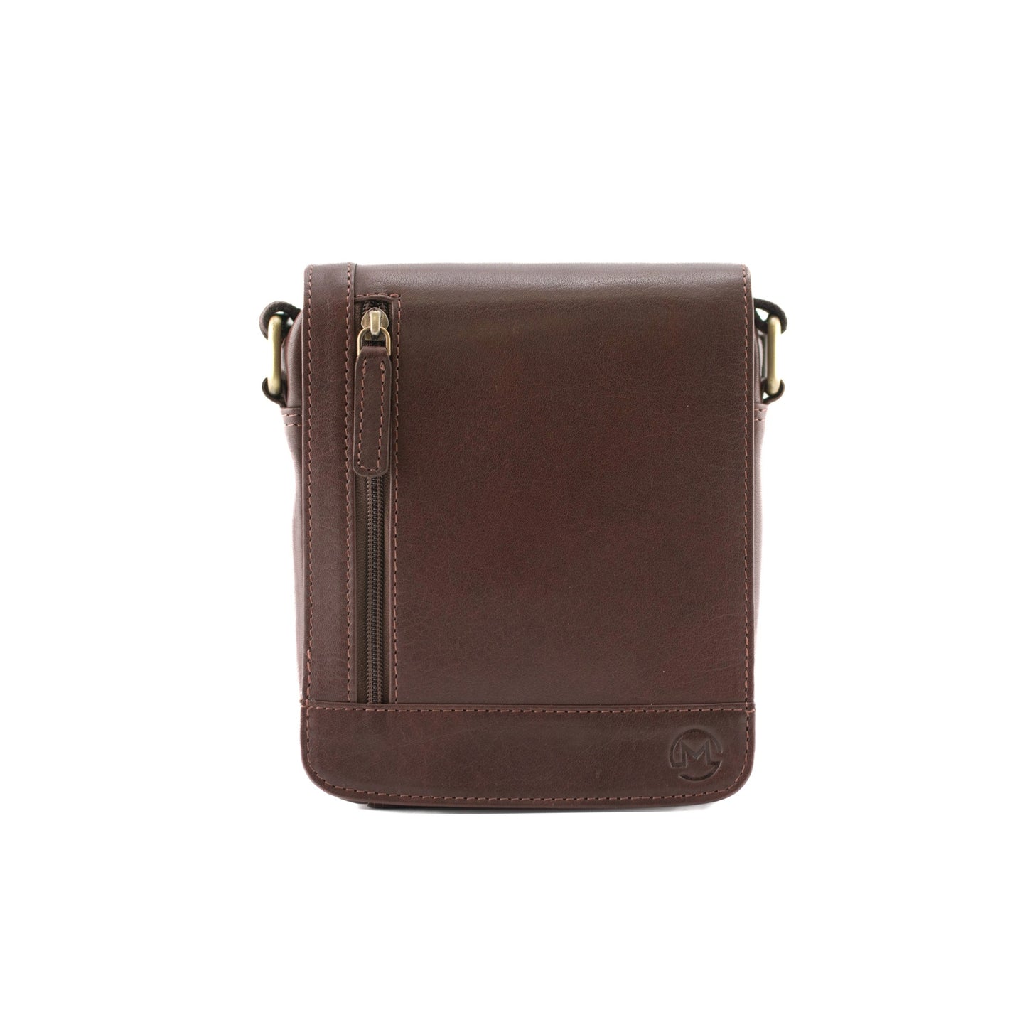 Toro Compact Flap Messenger Leather Bag - Brown