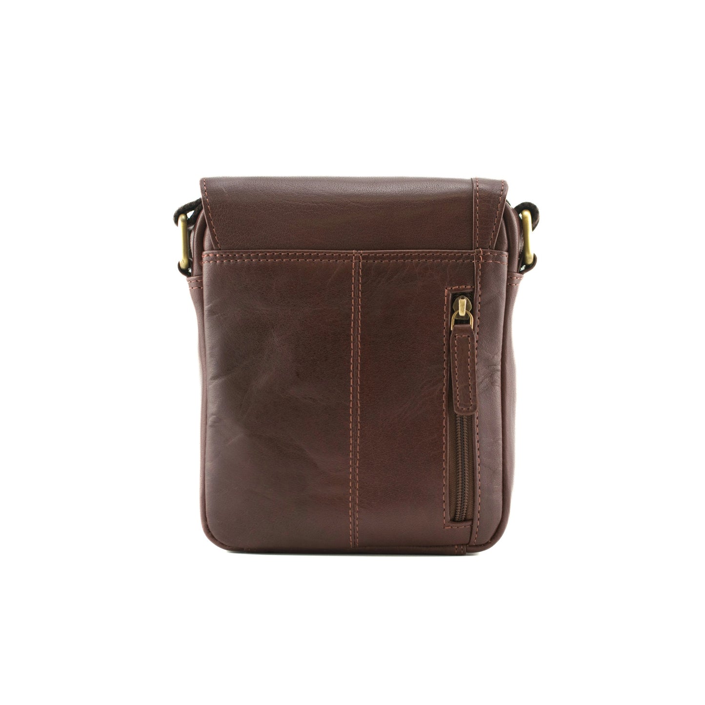 Toro Compact Flap Messenger Leather Bag - Brown