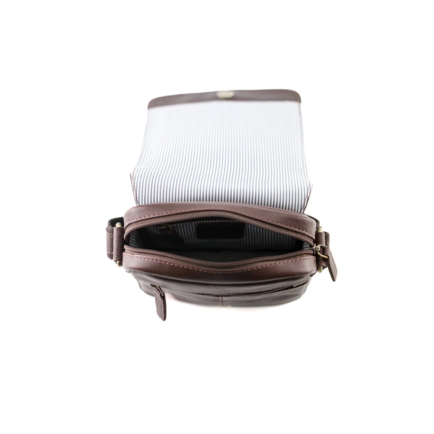 Toro Compact Flap Messenger Leather Bag - Brown