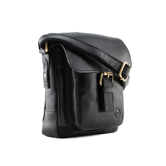 Toro Leather Compact Satchel - Black