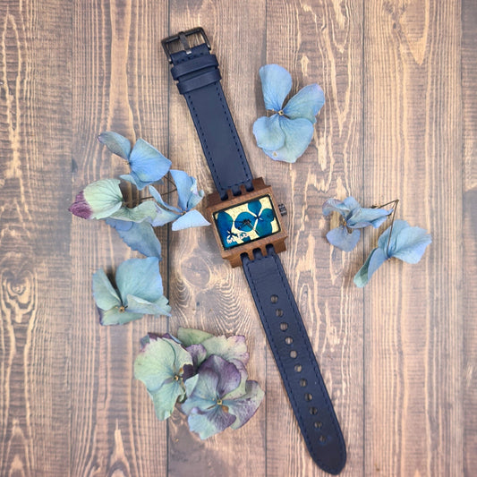 Lenzo Navy Floral | Ladies Watch