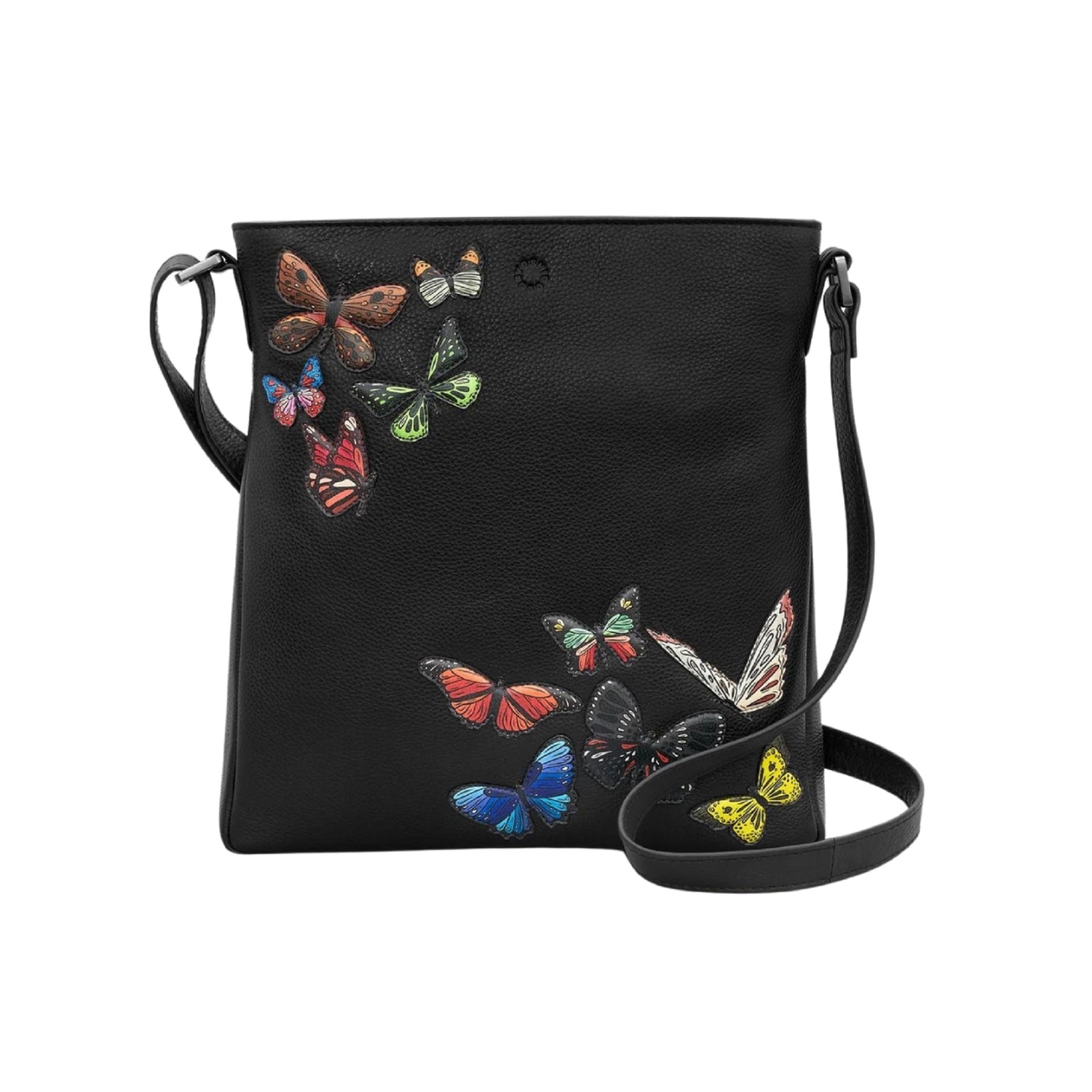 Women 3D Floral Butterfly Handbag Shoulder Bag,Pu Leather Retro Ethnic  Style Painted Zipper Messenger Bag (Black): Handbags: Amazon.com