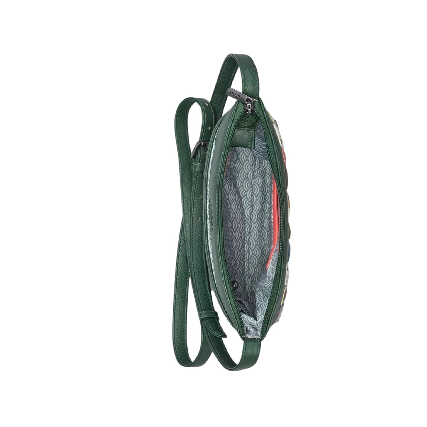 Green Fingers Leather Crossbody Bag - Green