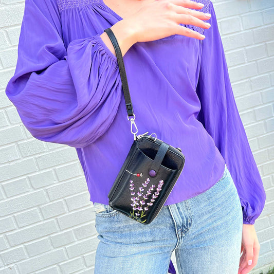 Lavender Smartphone Pouch - Black