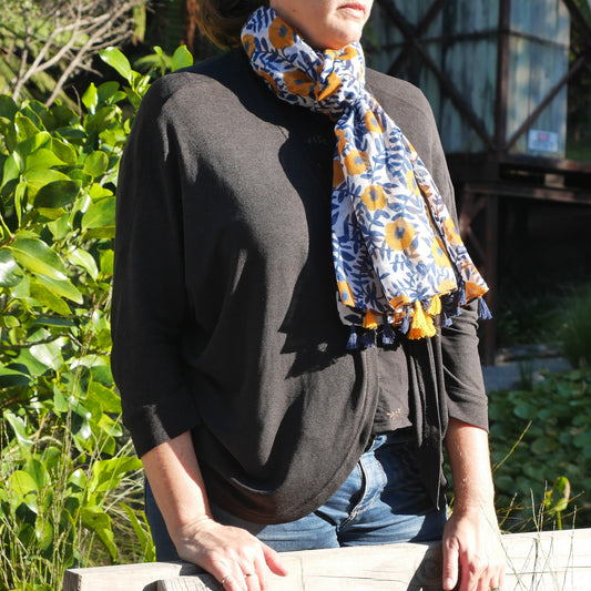 Orange Flower Scarf