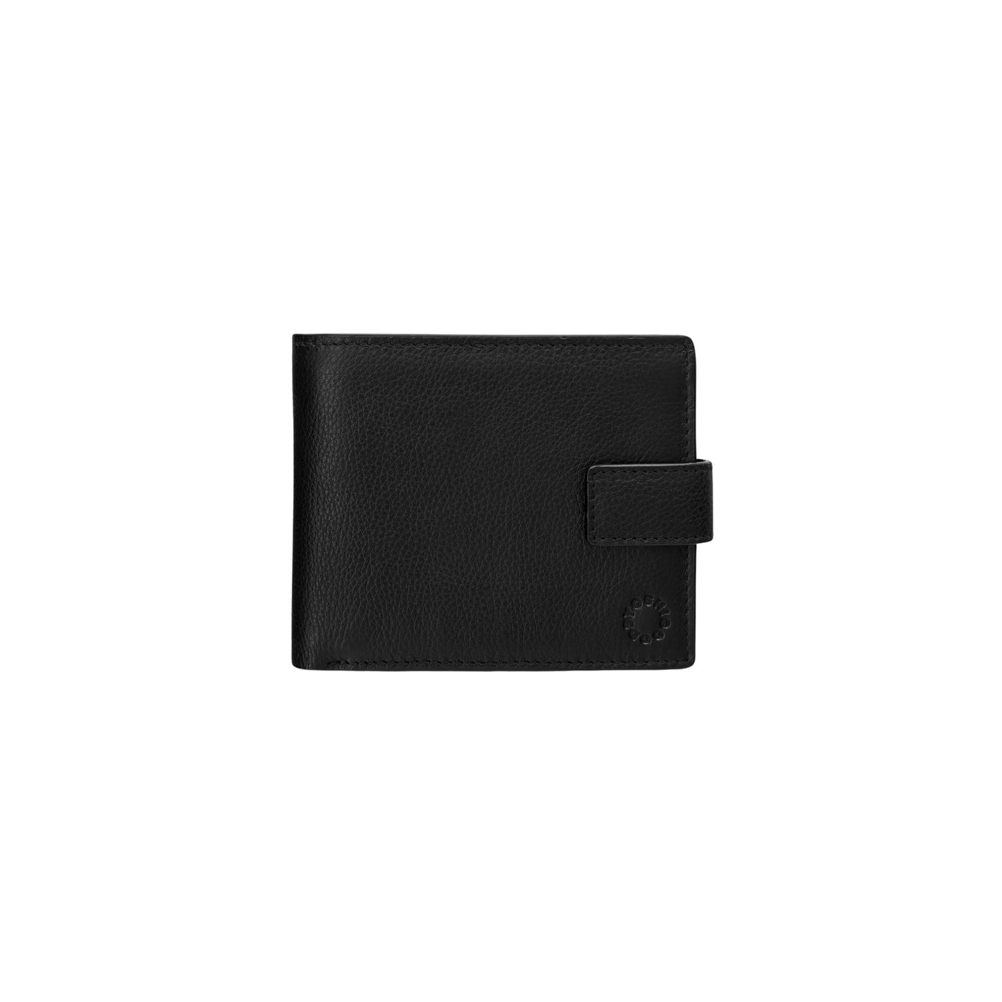 Men's Leather Wallet with Tab - Black