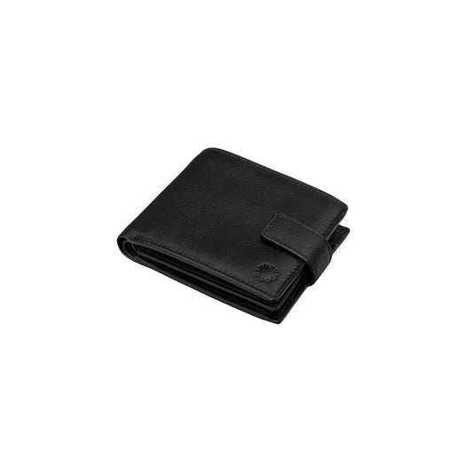 Men's Leather Wallet with Tab - Black
