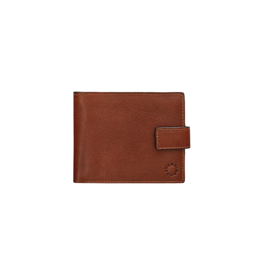 Men's Leather Wallet with Tab - Brown